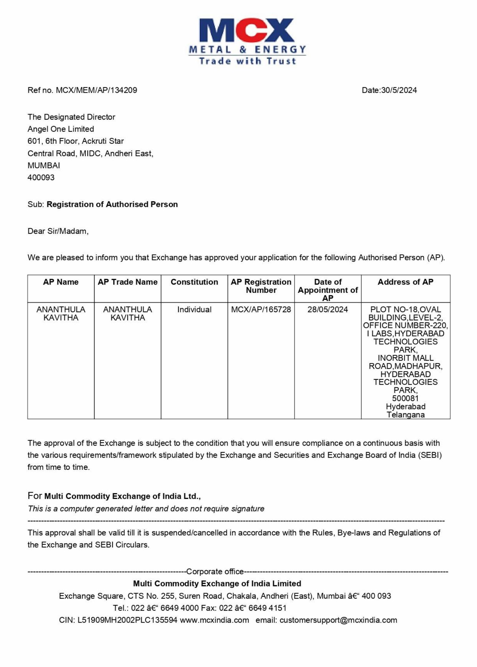 certificate of Incorporation